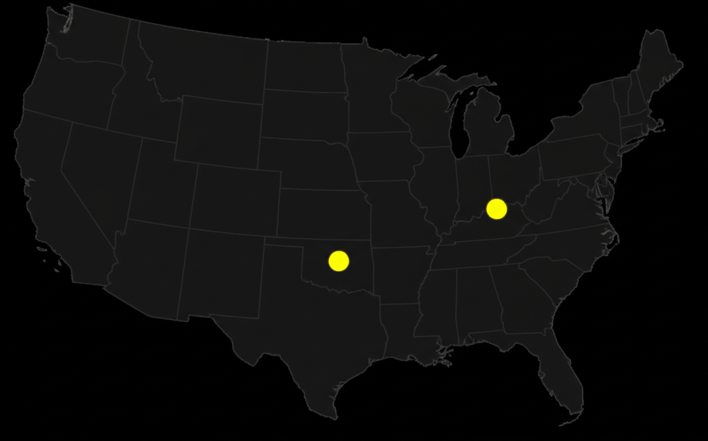 Map of Bohler's work locations